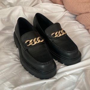 Vintage y2k black platform loafers